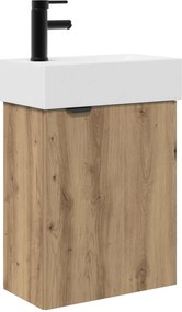 vidaXL Μονάδα μπάνιου με βρύση Artisan Δρυς 45,5 x 22,5 x 84 εκ