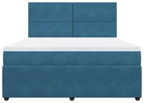 ΚΡΕΒΑΤΙ BOXSPRING ΜΕ ΣΤΡΩΜΑ ΣΚΟΥΡΟ ΜΠΛΕ 180X200 ΕΚ. ΒΕΛΟΥΔΙΝΟ 3292404