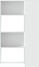 vidaXL Βιβλιοθήκη Γωνιακή 4 Επ. Λευκή 85x85x140 εκ Επεξ. Ξύλο