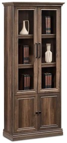 Βιτρίνα - ντουλάπα Mozart με τζάμι χρώμα καρυδί 78,5x38x188εκ 78x38x188 εκ.