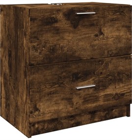 vidaXL Ντουλάπι Νιπτήρα Καπνιστή Δρυς 59x37x59 εκ. Επεξεργασμένο Ξύλο