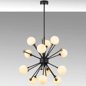 Φωτιστικό Οροφής Cavud 942FLG1270 60x60x102cm 12xG9 10W Black-Gold Opviq