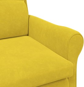 vidaXL Πολυθρόνα Κίτρινο Βελούδο
