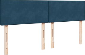 vidaXL Κρεβάτι Boxspring με Στρώμα Μπλε 200x200 εκ. Βελούδινο