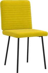 vidaXL Καρέκλες Τραπεζαρίας 2 τεμ. Κίτρινες Βελούδινες