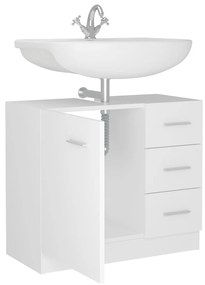 vidaXL Ντουλάπι Νιπτήρα Λευκό 63x30x54 εκ. Επεξ. Ξύλο