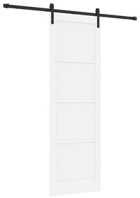 vidaXL Συρόμενη Πόρτα  με Σετ Υλικών Λευκό 78x232 εκ Solid Wood Пεύκου