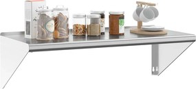 vidaXL Ράφι Τοίχου Ασημί 100x45x31 εκ. Ανοξείδωτο Ατσάλι