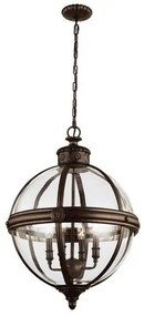 Κρεμαστό Φωτιστικό Οροφής 4xE14 Φ50cm Adams Elstead Lighting FE-ADAMS-4P-BRZ Μπρονζέ