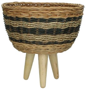 Κασπώ Ρατάν 7140-8 25x25x23cm Natural-Black Supergreens Rattan