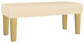 vidaXL Κρεβάτι Boxspring με Στρώμα Κρεμ 90x200 εκ.Υφασμάτινο