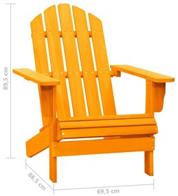 Καρέκλα Κήπου Adirondack Πορτοκαλί Μασίφ Ξύλο Ελάτης - Πορτοκαλί