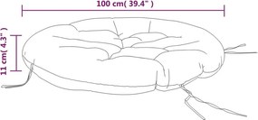 vidaXL Μαξιλάρι Στρογγυλό Πολύχρωμο Ø 100 x 11 εκ. από Ύφασμα Oxford