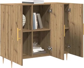 vidaXL Πλαϊνό γραφείο Artisan Oak 90 x 34 x 80 εκ. Επεξεργασμένο ξύλο
