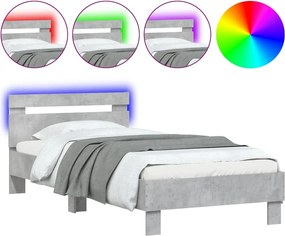 vidaXL Πλαίσιο Κρεβατιού με Κεφαλάρι και LED 90 x 190 εκ.