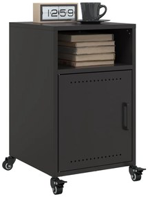 vidaXL Κομοδίνα 2 τεμ. Μαύρα 36x39x59 εκ. Χάλυβα