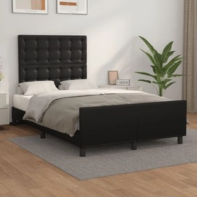 vidaXL Σκελετός Κρεβατιού Χωρίς Στρώμα Μαύρο 120x190 εκ.Συνθ. Δέρμα