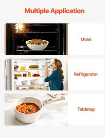 VEVOR 17 Piece Pots and Pans Set Granite Nonstick Kitchen Cookware White