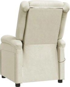 vidaXL Πολυθρόνα Μασάζ Κρεμ από Συνθετικό Δέρμα