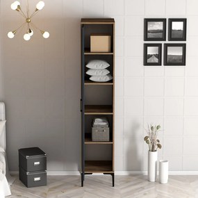Μονοφυλλη Ντουλαπα Καρυδια/Ανθρακι SOLANO 47.5x160x201.4