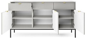 Σιφονιέρα Lima L105, Άσπρο, Μαύρο, Με συρτάρια και ντουλάπια, Αριθμός συρταριών: 3, 83x154x39cm, 50 kg | Epipla1.gr