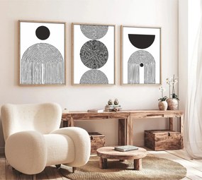 Decorative Framed MDF Painting (3 Pieces) Huhu163 - 50 x 70 Multicolor