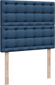 vidaXL Κρεβάτι Boxspring με Στρώμα Μπλε 120x200 εκ. Υφασμάτινο