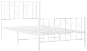 Πλαίσιο Κρεβατιού με Κεφαλάρι/Ποδαρικό Λευκό 100x200εκ. Μέταλλο