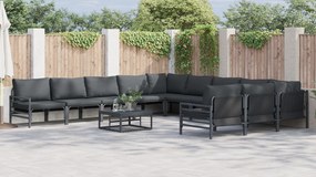 vidaXL Σετ Καναπέ Κήπου 11 pcs Ανθρακί Ατσάλι