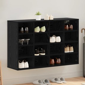 vidaXL Ντουλάπα Παπουτσιών Μαύρη δρυς 103x30x51 εκ Επεξεργασμένο ξύλο