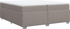 vidaXL Κρεβάτι Boxspring με Στρώμα Taupe 200x200 εκ. Υφασμάτινο