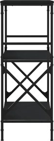vidaXL Βιβλιοθήκη 3 Επιπέδων Μαύρη 59x35x90,5 εκ. Επεξεργασμένο Ξύλο