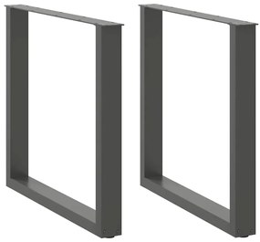vidaXL Πόδια Τραπεζαρίας σε Σχήμα U 2 τεμ. Ανθρακί 90x(72-73) εκ. Ατσάλι
