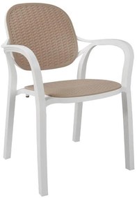 Καρέκλα Eliza Fylliana Λευκό - Μπέζ 57x41x83 εκ. 57x41x83 εκ.
