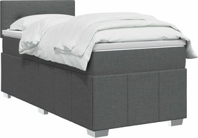 vidaXL Κρεβάτι box spring με στρώμα Σκούρο Γκρι 80 x 200 cm Ύφασμα