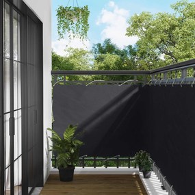 vidaXL Οθόνη Μπαλκονιού Μαύρο 110 x 600 εκ Ύφασμα Όξφορντ
