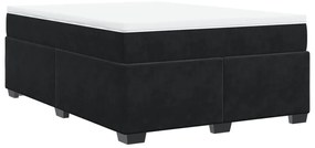 vidaXL Κρεβάτι Boxspring με Στρώμα Μαύρο 160x200 εκ. Βελούδινο