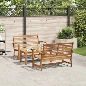 vidaXL Σετ Καναπέ Κήπου 3 pcs Φυσικό Μασίφ ξύλο teak