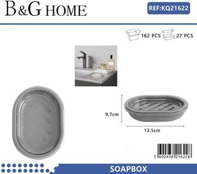 Σαπουνοθήκες μπάνιου πλαστικές - Σετ 9pcs - Grey - 21622