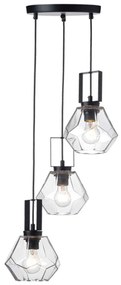 Φωτιστικό Οροφής V371483PC Black Metal, Glass