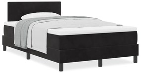 vidaXL Κρεβάτι Box Spring  με Στρώμα Μαύρο 120x200 εκ Βελούδο