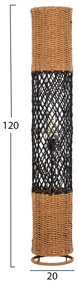 Φωτιστικό Δαπέδου C4342 Μέταλλο - Paper Rope σε Μπέζ Άμμου - Μαύρο Φ20X120Υεκ. 20x20x120 εκ.