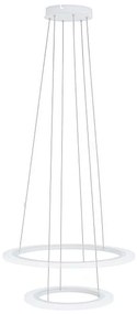 Φωτιστικό Οροφής 39273 Penaforte Led Ø590 2 Ring White Eglo Αλουμίνιο, Πλαστικό