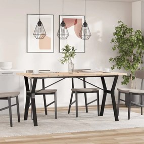 vidaXL Τραπέζι Τραπεζαρίας Πλαίσιο Y Μασίφ Πεύκο/Ατσάλι
