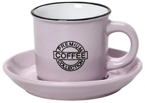 Φλυτζάνι Με Πιατάκι Espresso Stoneware 90ml Ροζ Coffee ESPIEL HUN305K12