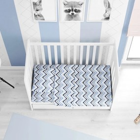Σεντόνι Βρεφικό Zic Zac 140 Grey-Blue DimCol Λίκνου 100% Cotton