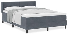 vidaXL κρεβάτι Box Spring με στρώμα  Σκούρο Γκρι 140x200 εκ Βελούδο
