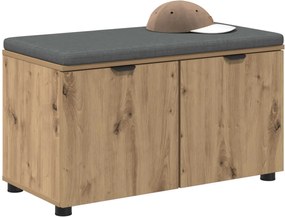 vidaXL Παγκάκι Χαλωρίου με μαξιλάρι Τεχνίτικη Δρυς 80 x 38 x 46 εκ