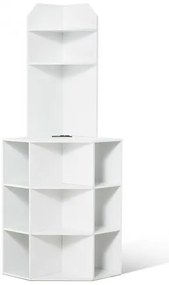 VEVOR 64&quot; Corner Storage Cabinet with Charging Station Adjustable Shelves White