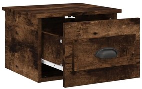 Κομοδίνα Επιτοίχια 2 τεμ. Καπνιστή Δρυς 41,5x36x28 εκ. 816387